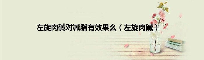 左旋肉碱对减脂有效果么（左旋肉碱）