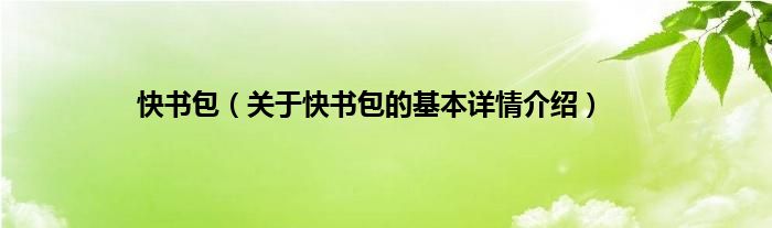 快书包（关于快书包的基本详情介绍）
